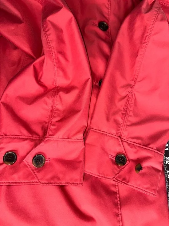 Lands’ End Fuchsia Pink Trench Coat Women’s Classic Button Front Fully Lined - Picture 9 of 13